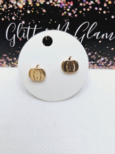 1891 Gold Pumpkin Stud Earrings