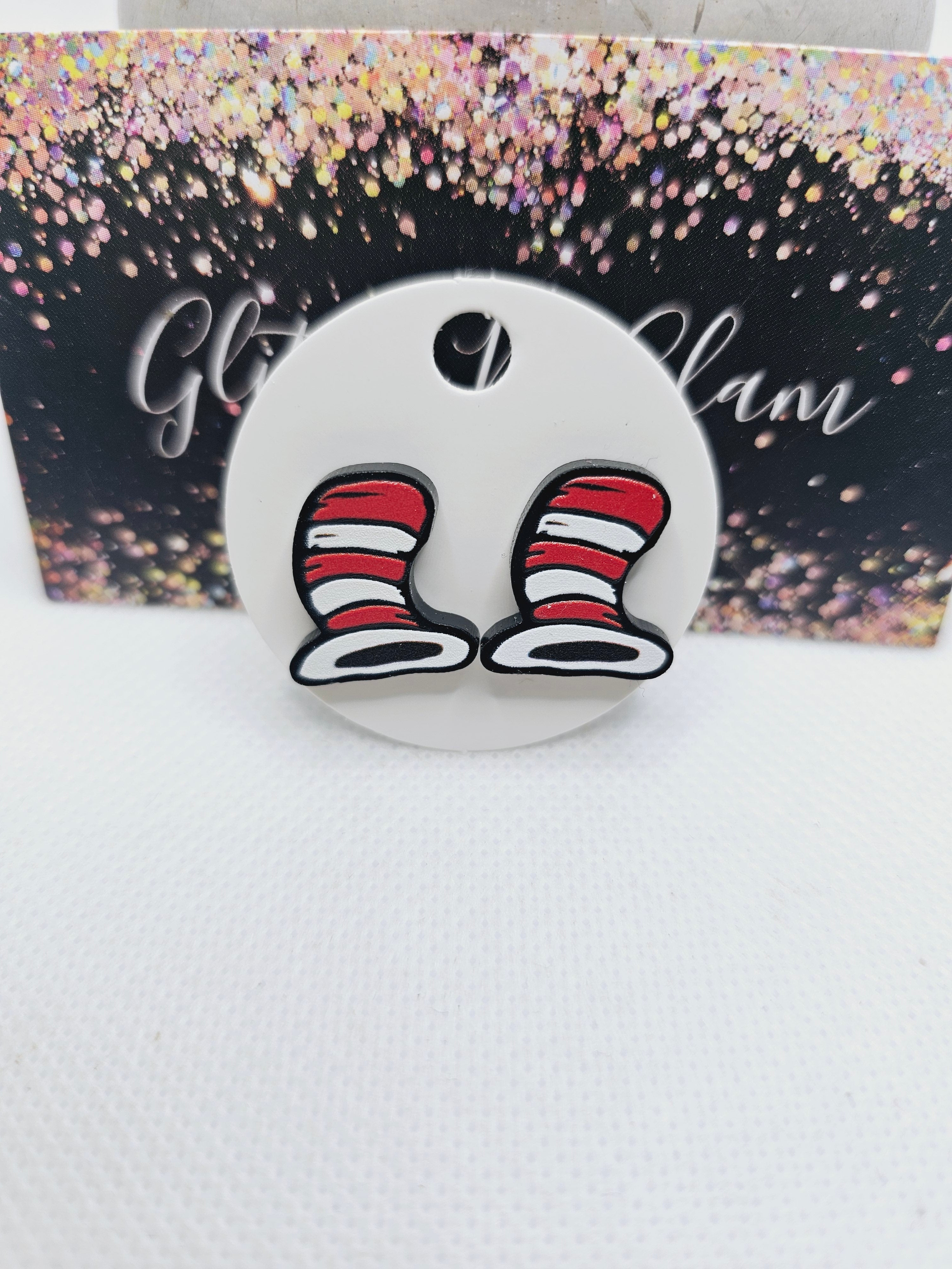 2005 Cat in the Hat Stud Earrings