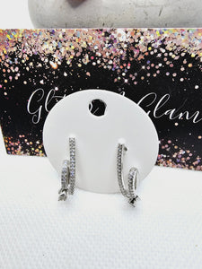 2304 Silver CZ Stud Like Earrings