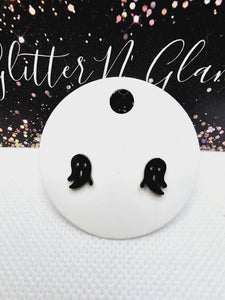 2411 Black Ghost Stud Earrings