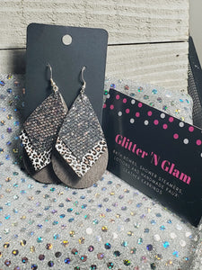 165 Gray Animal Print Teardrops