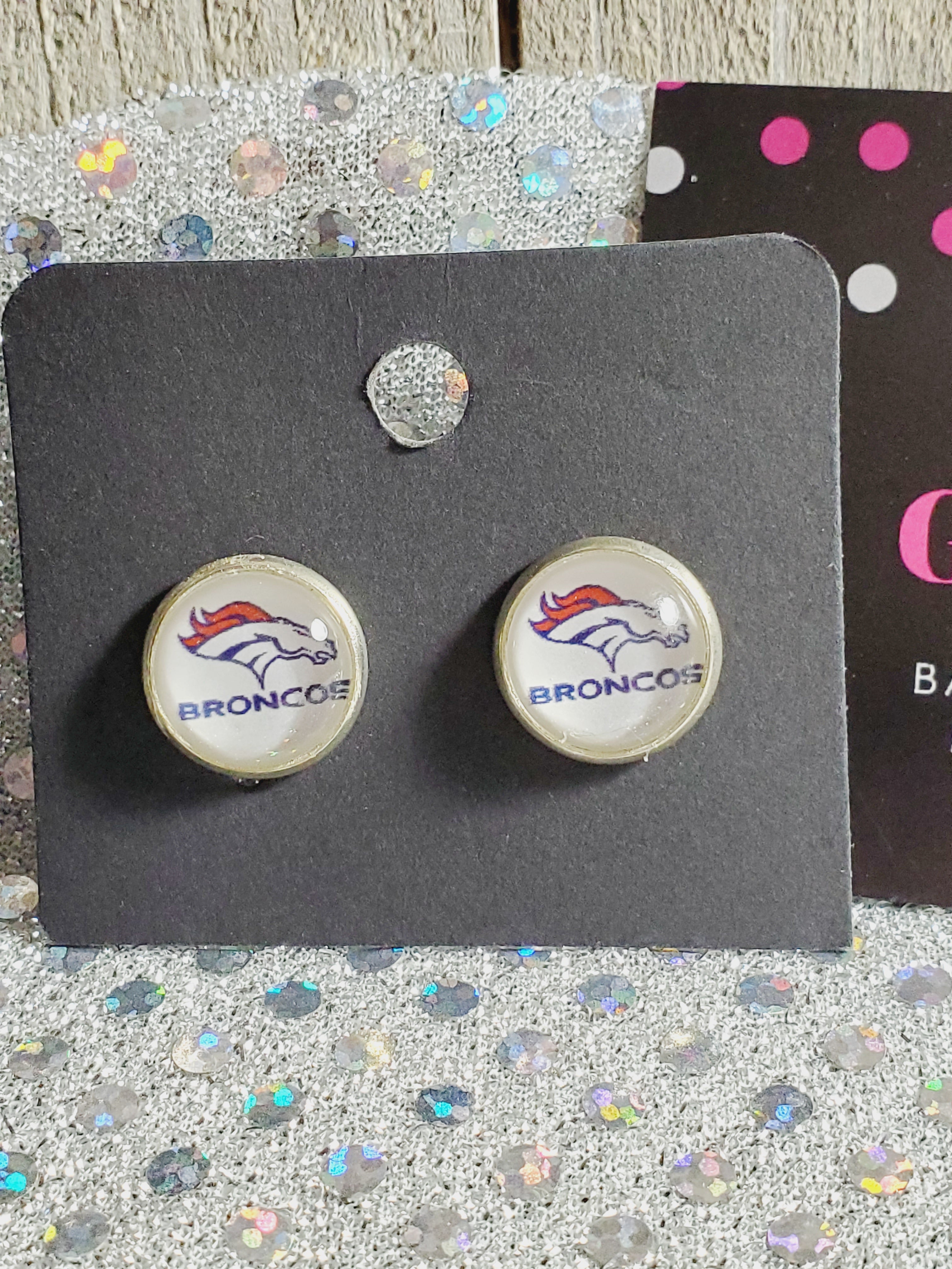 772 Broncos Inspired Stud Earrings