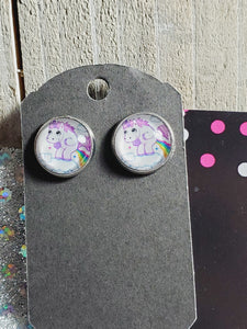 873 Unicorn Stud Earrings Pooping Rainbows