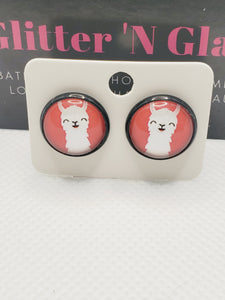 804 Llama Stud Earrings