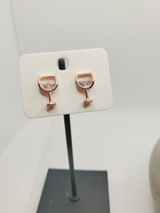 943 Rosegold Wine Glasses Stud Earrings