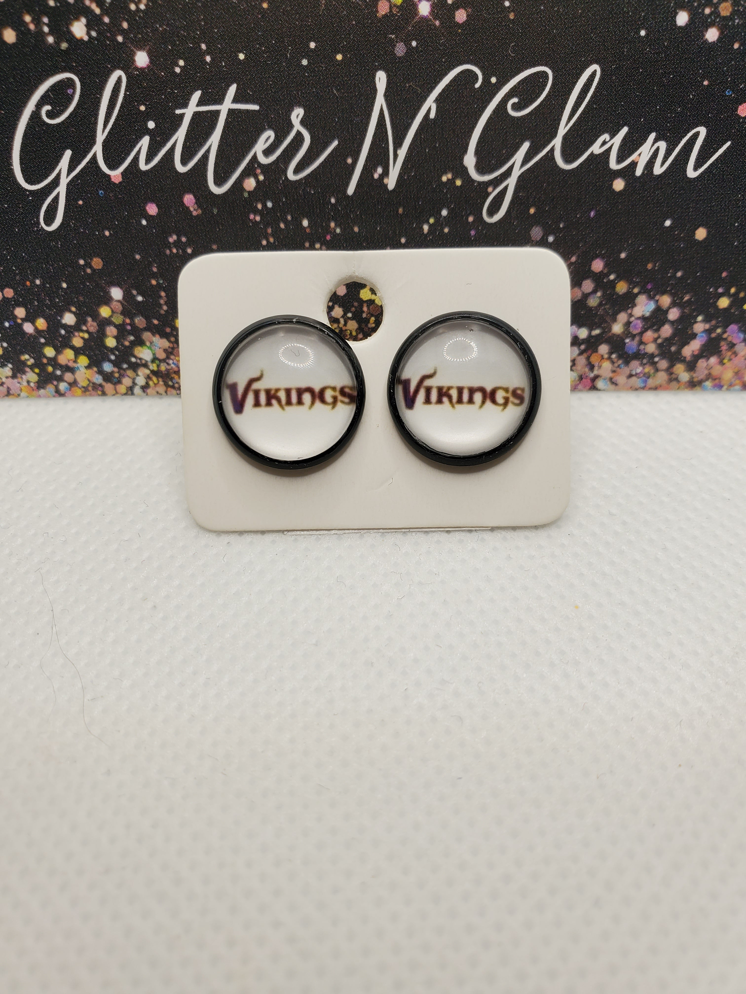 988 White Vikings Stud Earrings