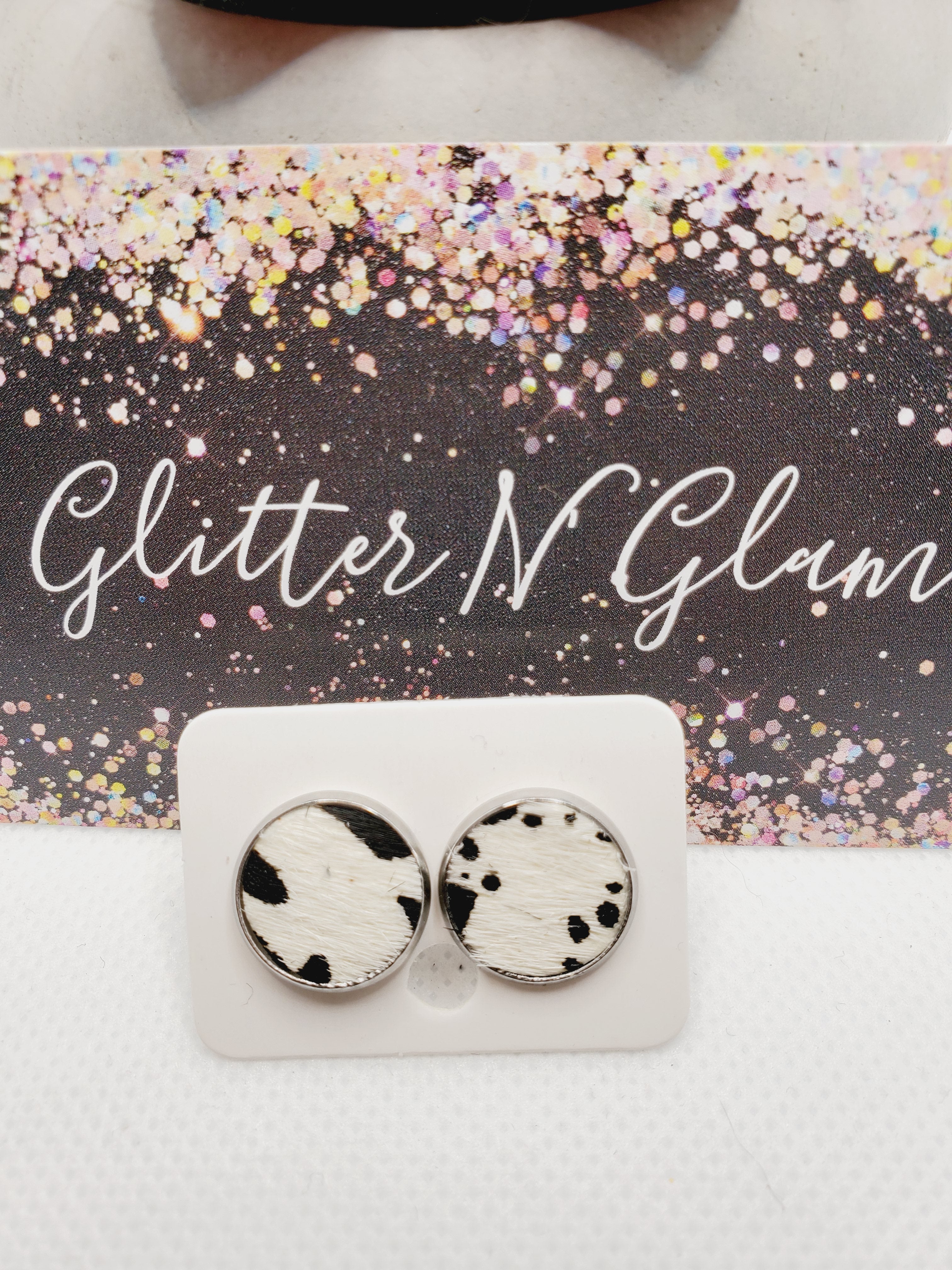 961 Cow Print Hair-On Stud Earrings