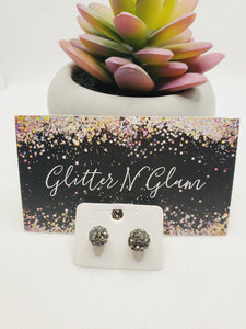 1000 Gray Sparkly Stud Earrings