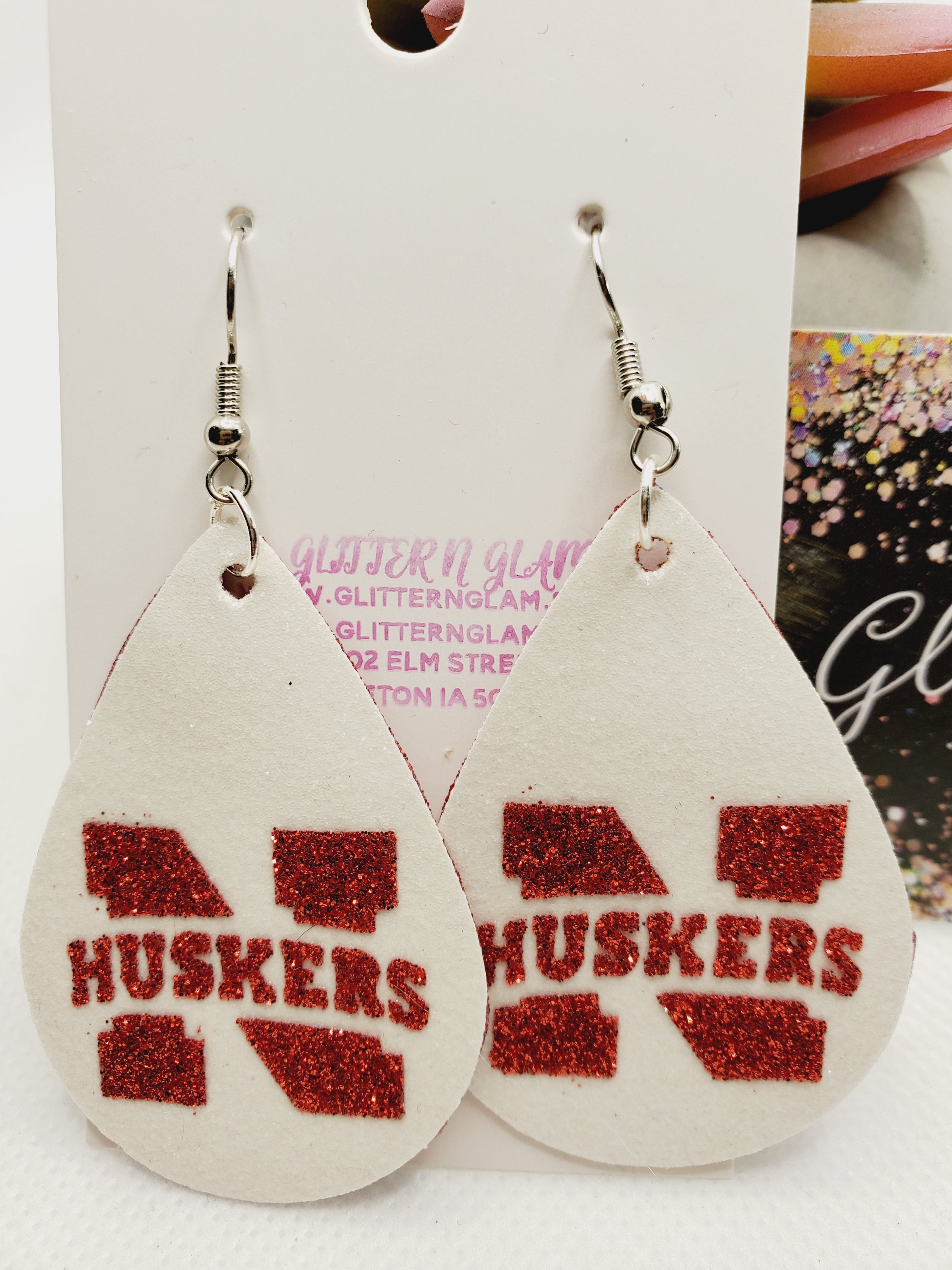 1036 Huskers Dangle Earrings