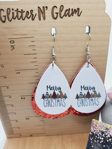 1056 Merry Christmas Trees Dangle Earrings