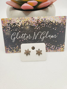 1069 Silver Snowflake Stud Earrings