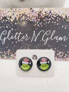 1074 Grinch Stud Earrings