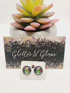 1073 Grinch Ho Ho No Stud Earrings