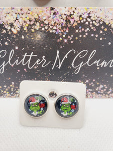 1073 Grinch Ho Ho No Stud Earrings